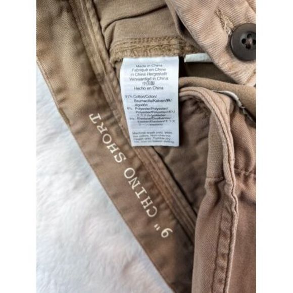 Madewell 9” Chino Shorts Men's Brown Khaki Raw Hem Flat Front Stretch - Sz 36 - Picture 8 of 8